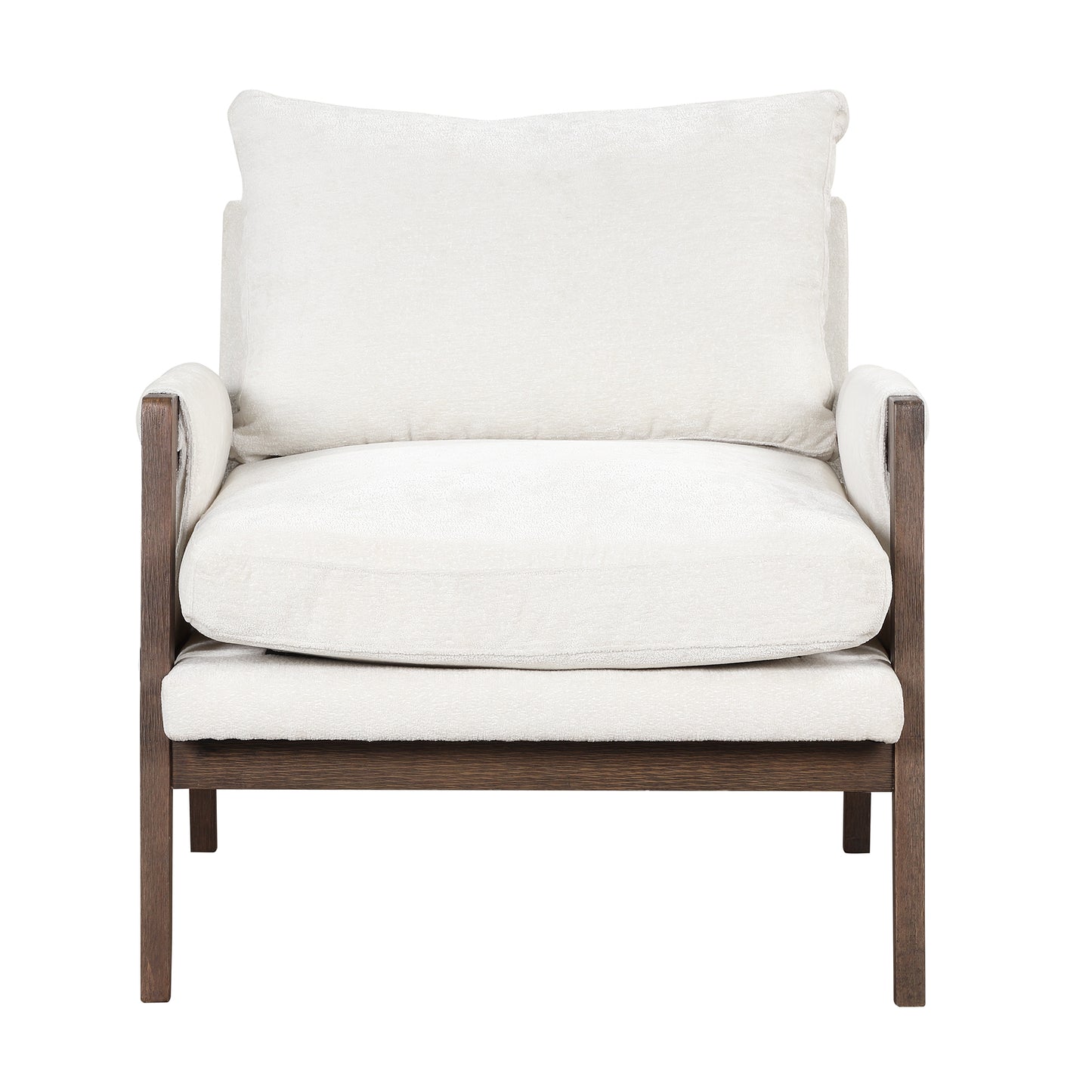 The Jasper: Mid-Century Modern Velvet Accent Chair (White)