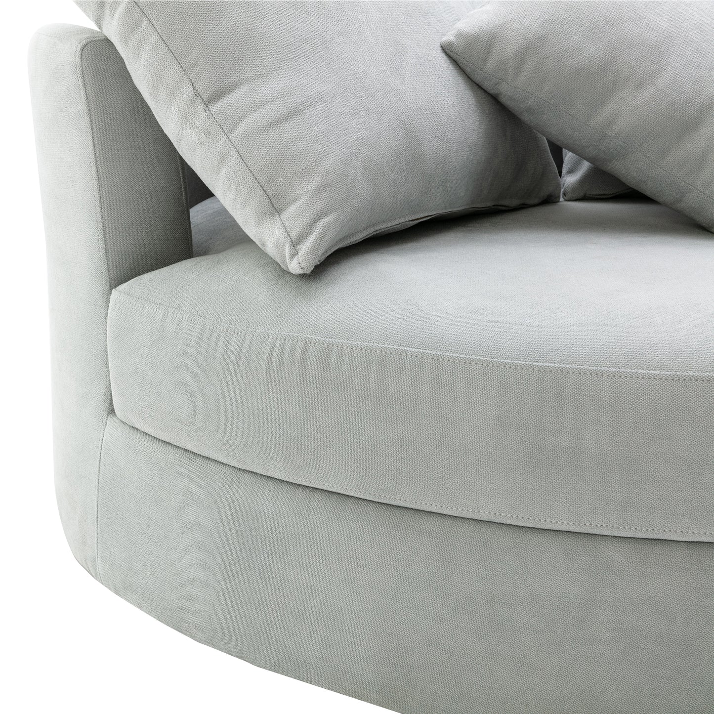 The Sophia: 360° Swivel Accent Barrel Chair w/ Storage Ottoman & Pillows