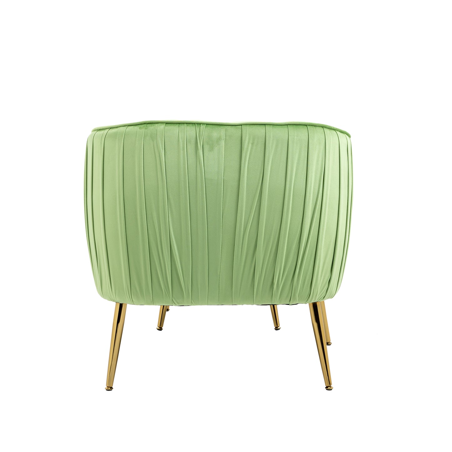 The Isabella: Velvet Tufted Barrel Accent Chair w/ Ottoman (Grass Green)