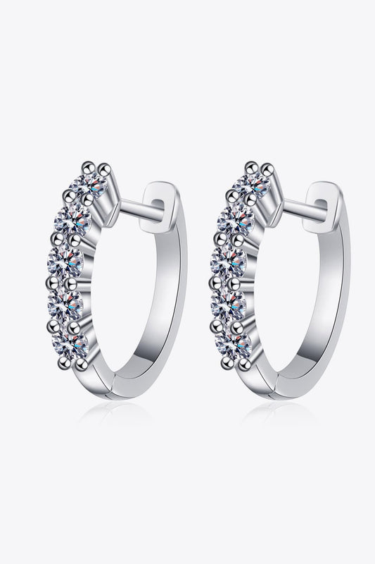 1 Carat Lab Grown Moissanite Hoop Earrings