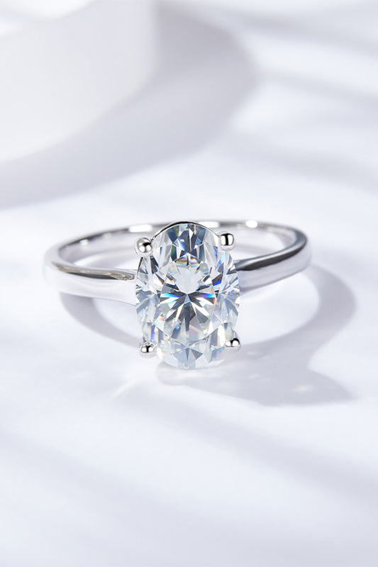 The Majesty: 2.5 Carat Oval Lab Grown Moissanite Solitaire Engagement Ring