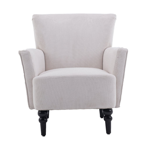 The Oliver: Modern Accent Linen Armchair (White)