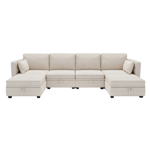 The Spencer: Modular Sectional Sofa U Shaped Sectional w/ Chaise and Storage