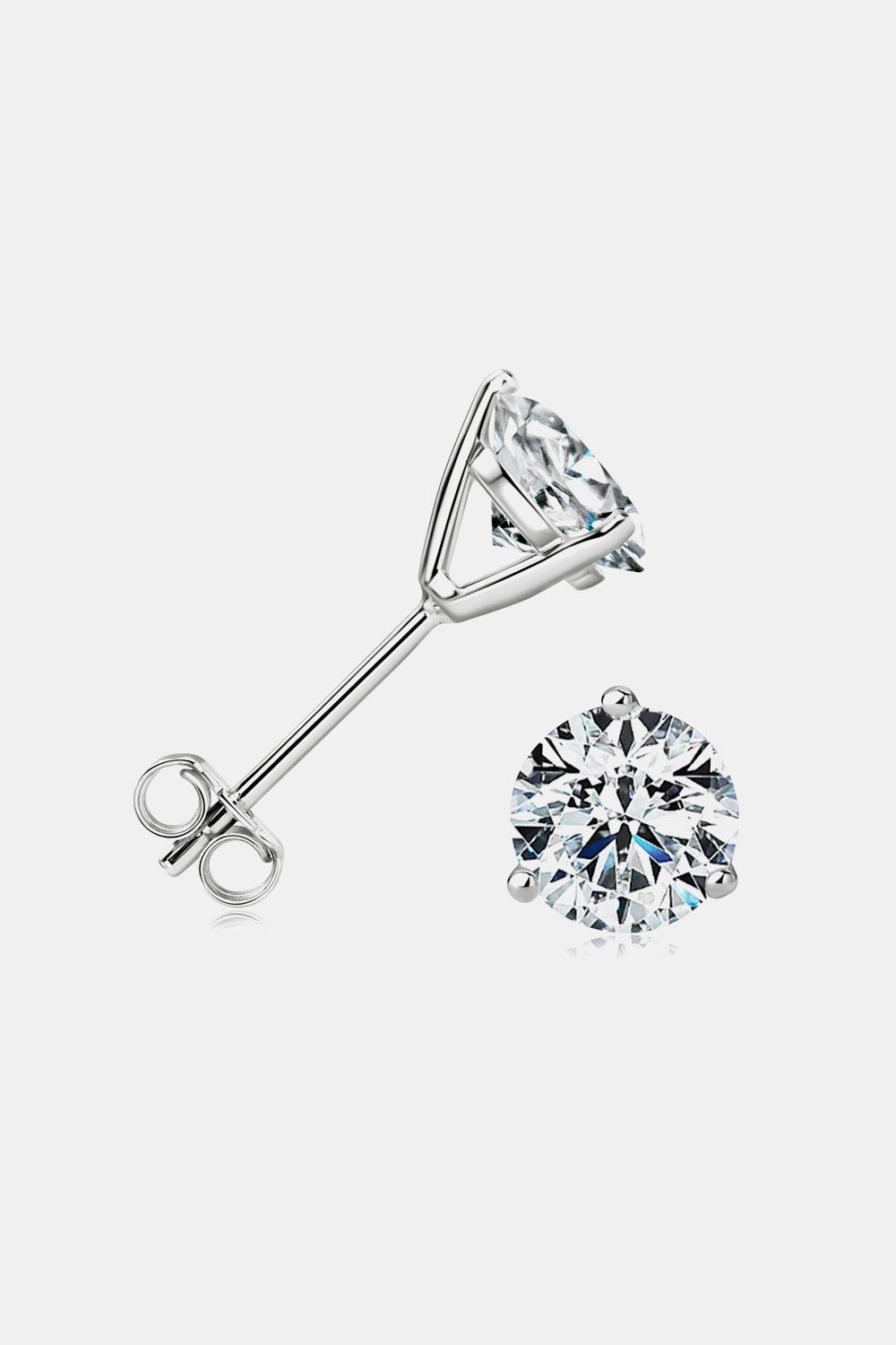 2 Carat Lab Grown Moissanite 4-Prong Stud Earrings