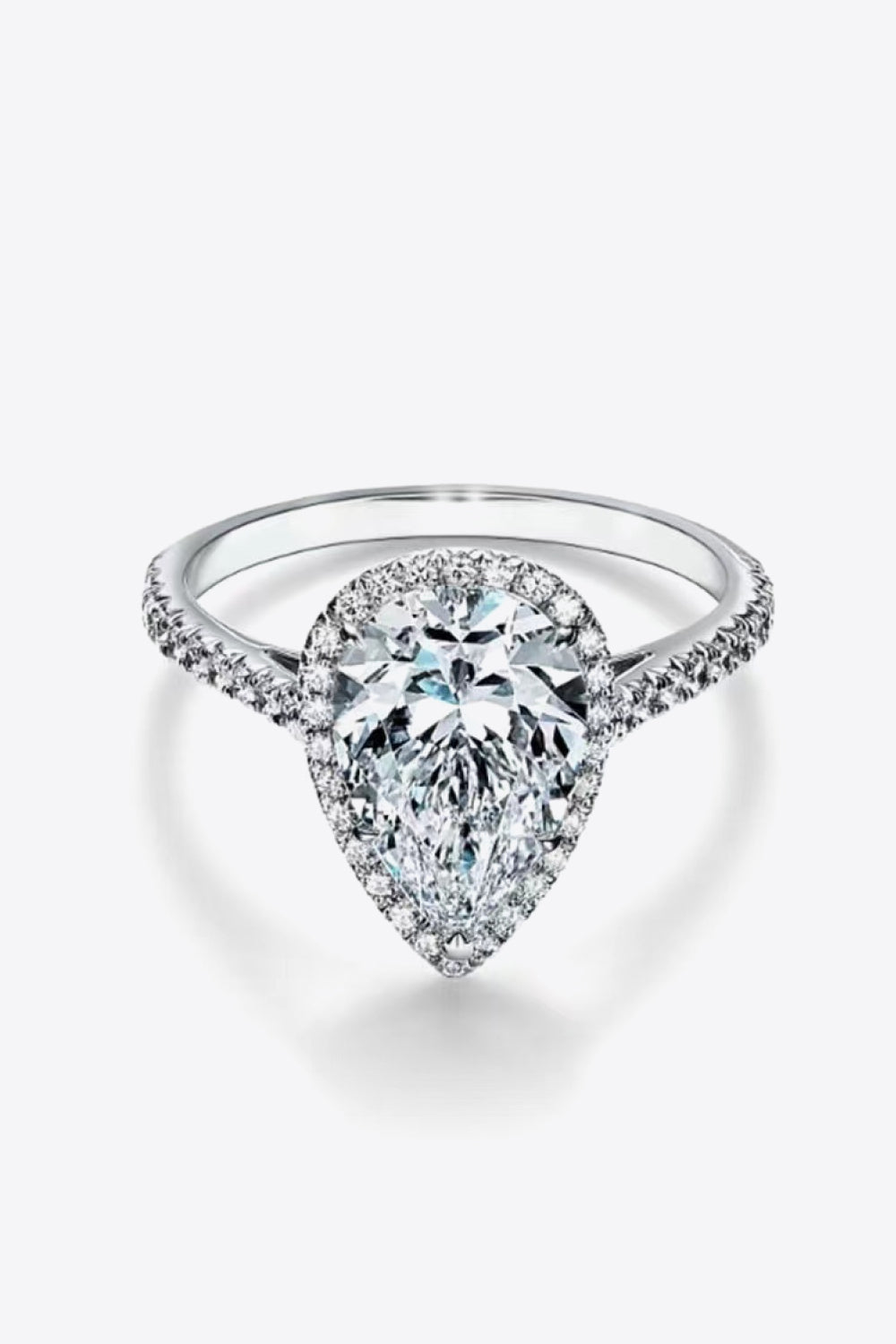 The Amour: 2 Carat Teardrop Lab Grown Moissanite Engagement Ring