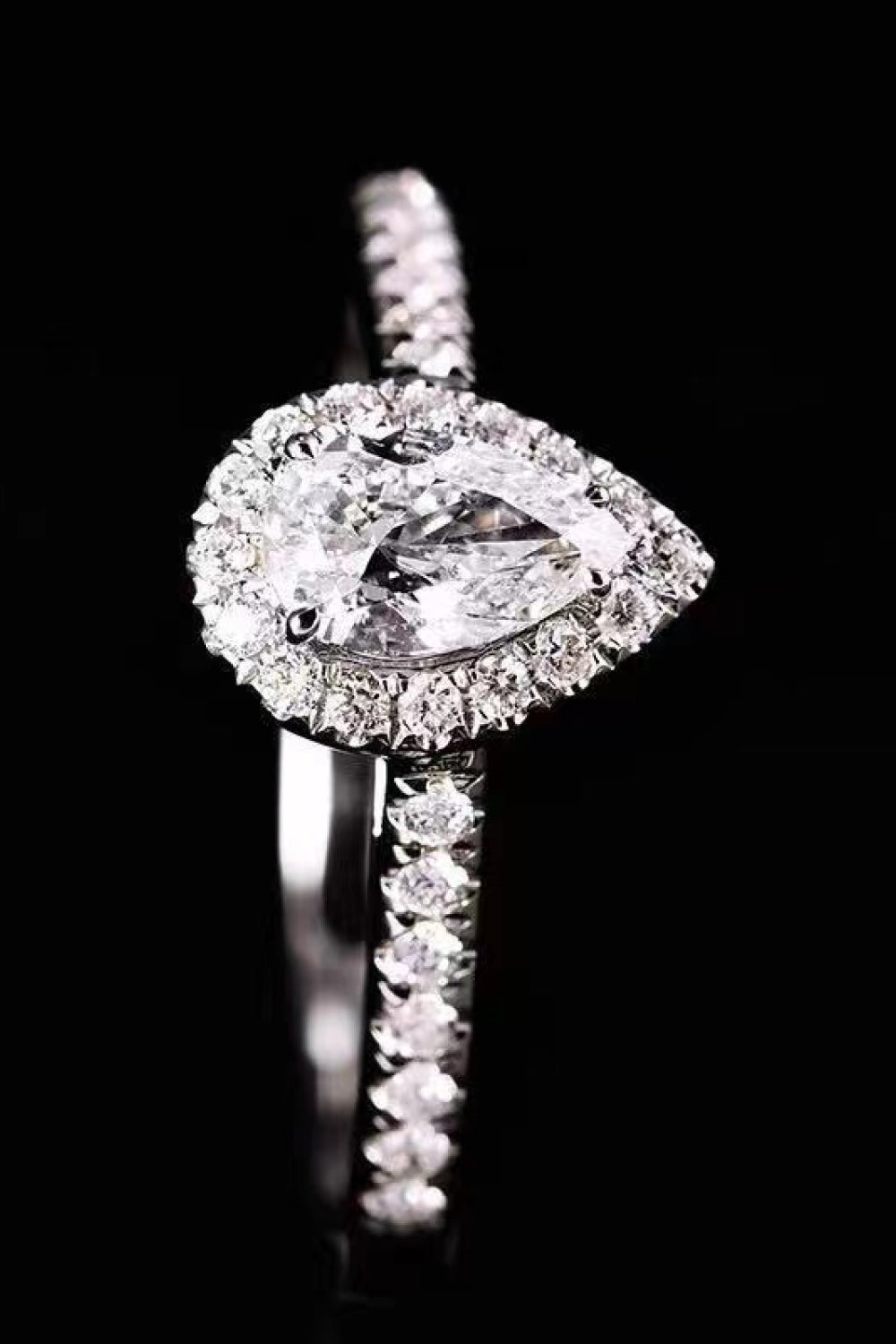 The Amour: 2 Carat Teardrop Lab Grown Moissanite Engagement Ring