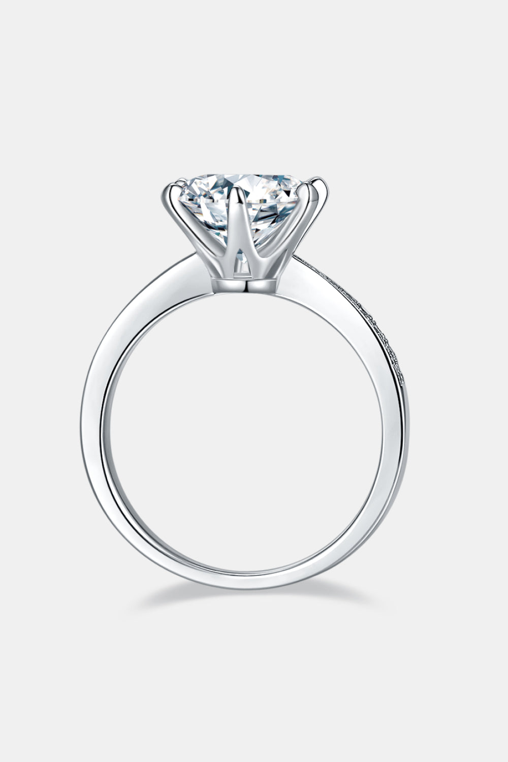 The Belle: 3 Carat Round Lab Grown Moissanite Engagement Ring w/ Pave Setting