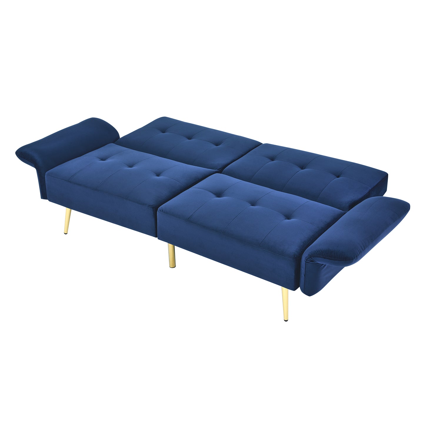 The Bella: Italian Velvet Convertible Sleeper Loveseat (Navy)