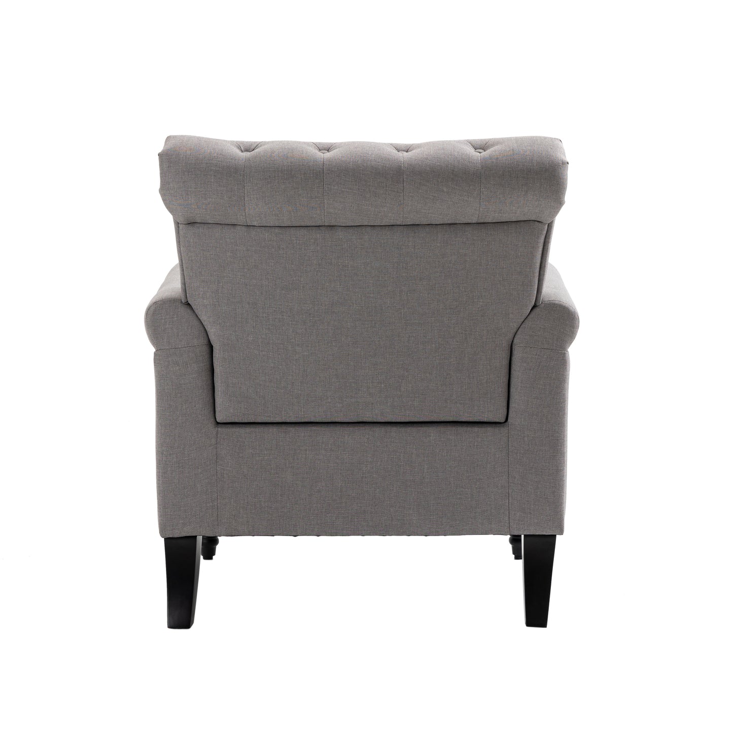 The Winston: Tufted Back Mid-Century Modern Accent Chair (Light Gray): Set of 2