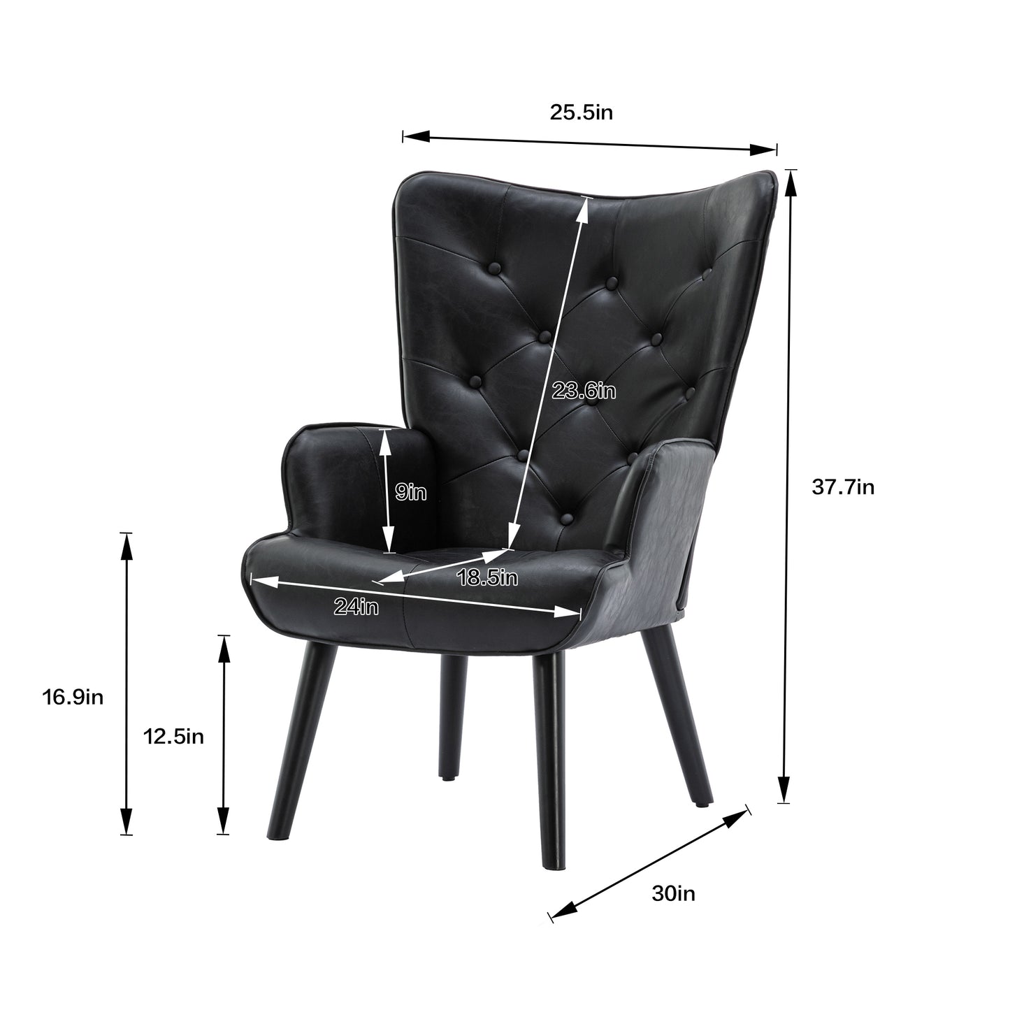 The Harrison: Leisure Accent Chair (Black)