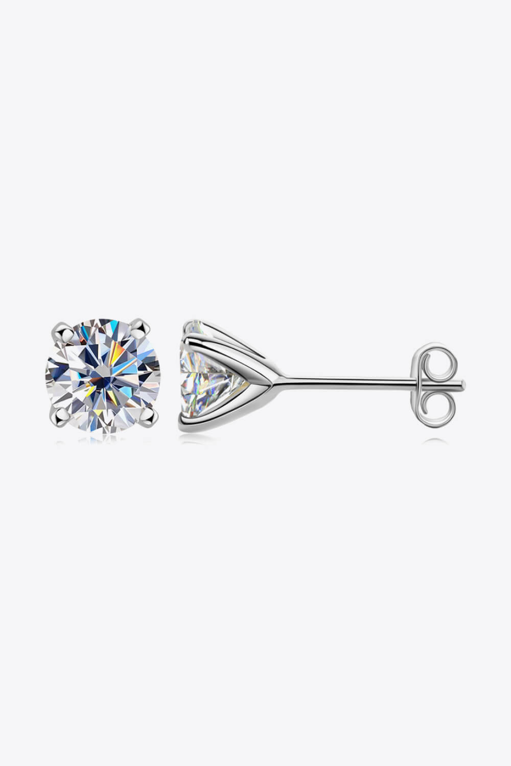 1 Carat Lab Grown Moissanite 4-Prong Stud Earrings