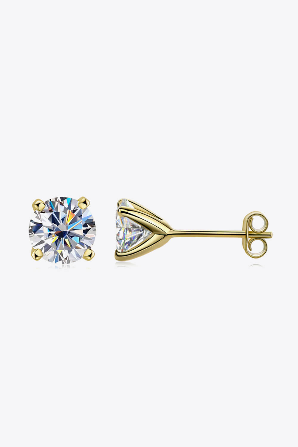 1 Carat Lab Grown Moissanite 4-Prong Stud Earrings