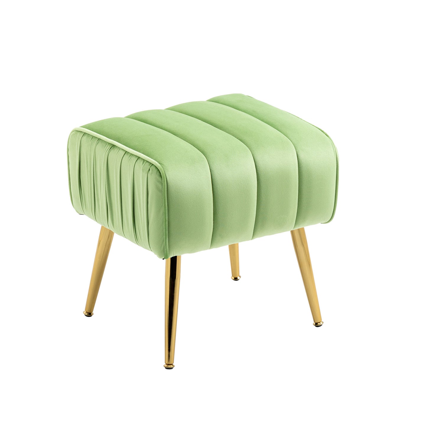 The Isabella: Velvet Tufted Barrel Accent Chair w/ Ottoman (Grass Green)