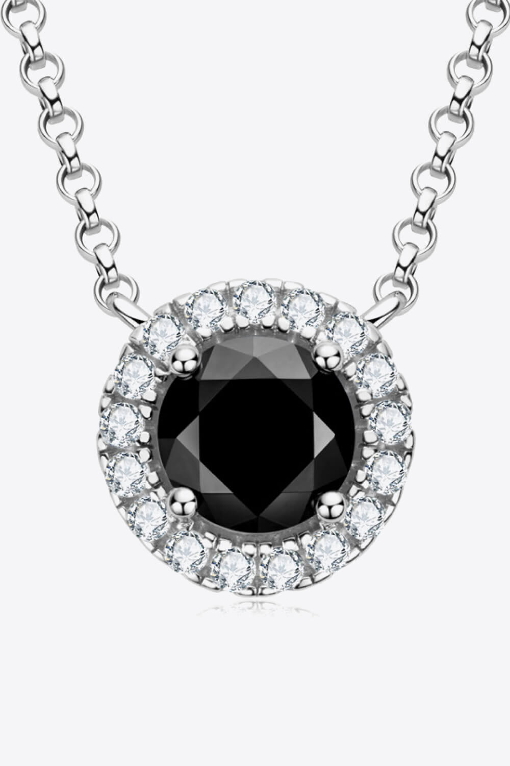 1 Carat Lab Grown Moissanite Round Pendant Necklace 18"