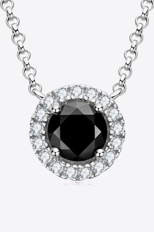 1 Carat Lab Grown Moissanite Round Pendant Necklace 18"