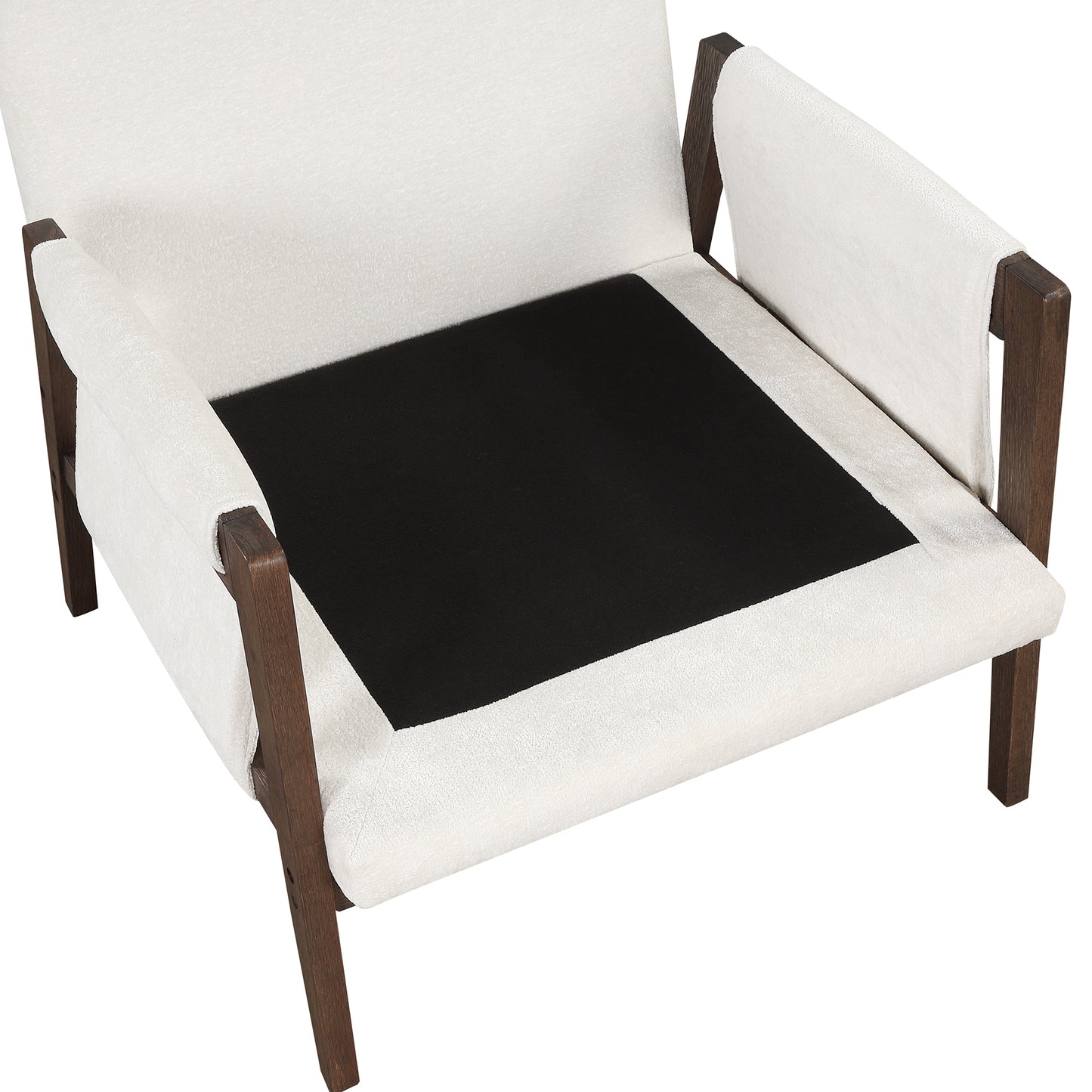 The Jasper: Mid-Century Modern Velvet Accent Chair (White)