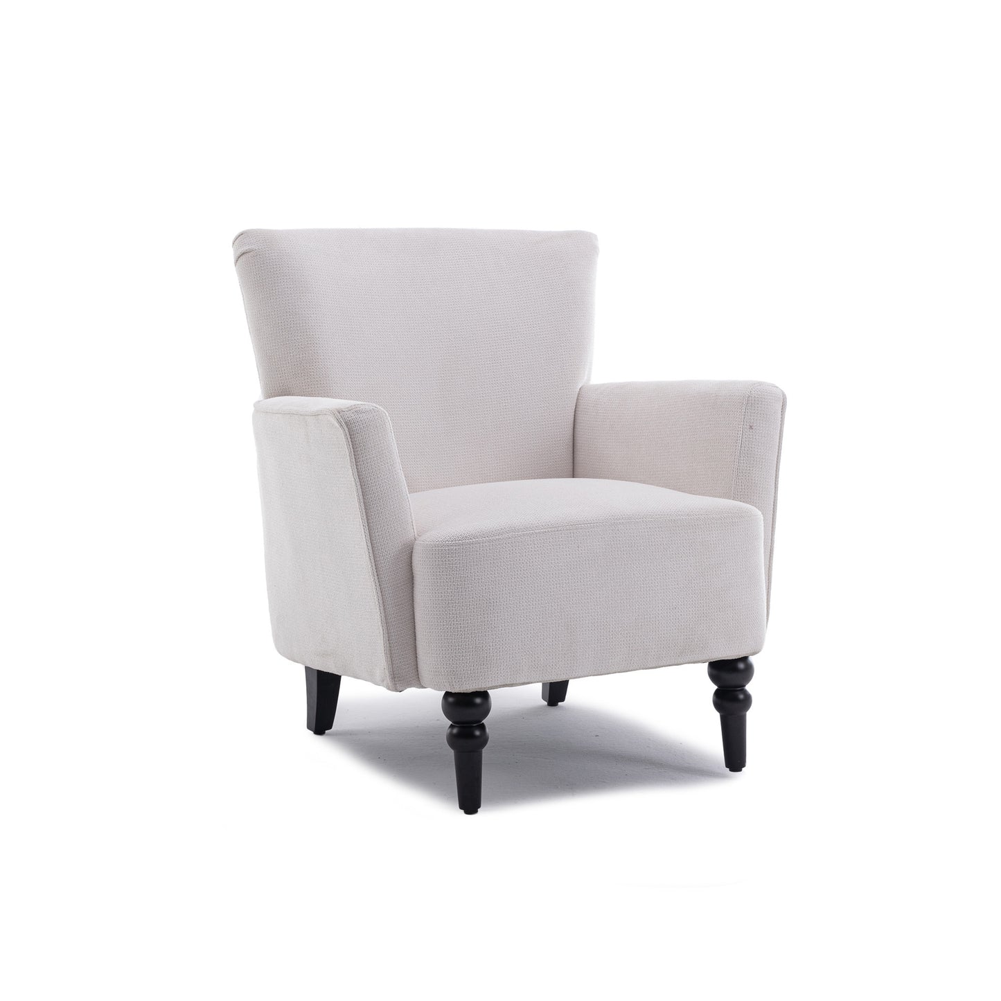 The Oliver: Modern Accent Linen Armchair (White)