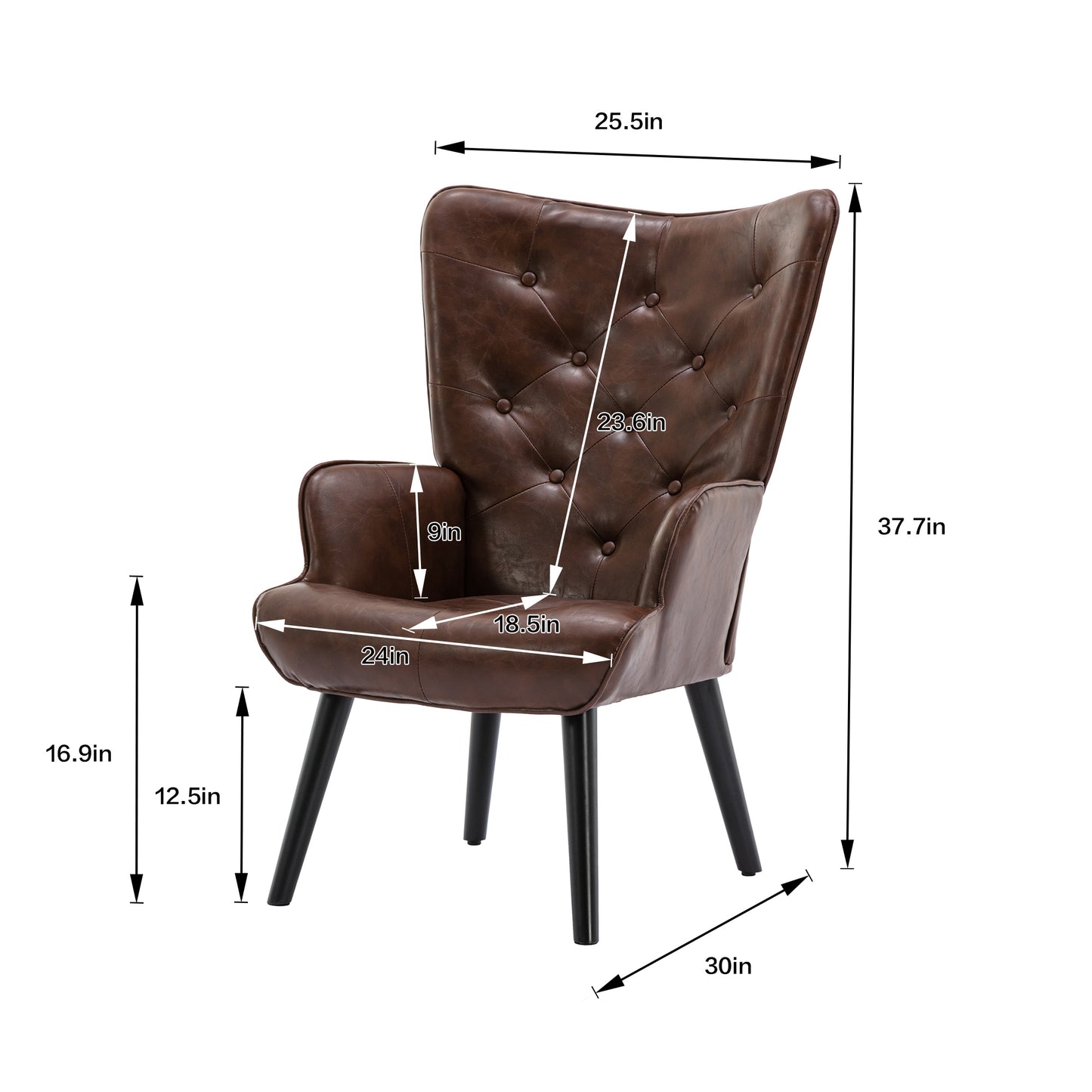 The Harrison: Leisure Accent Chair (Brown)