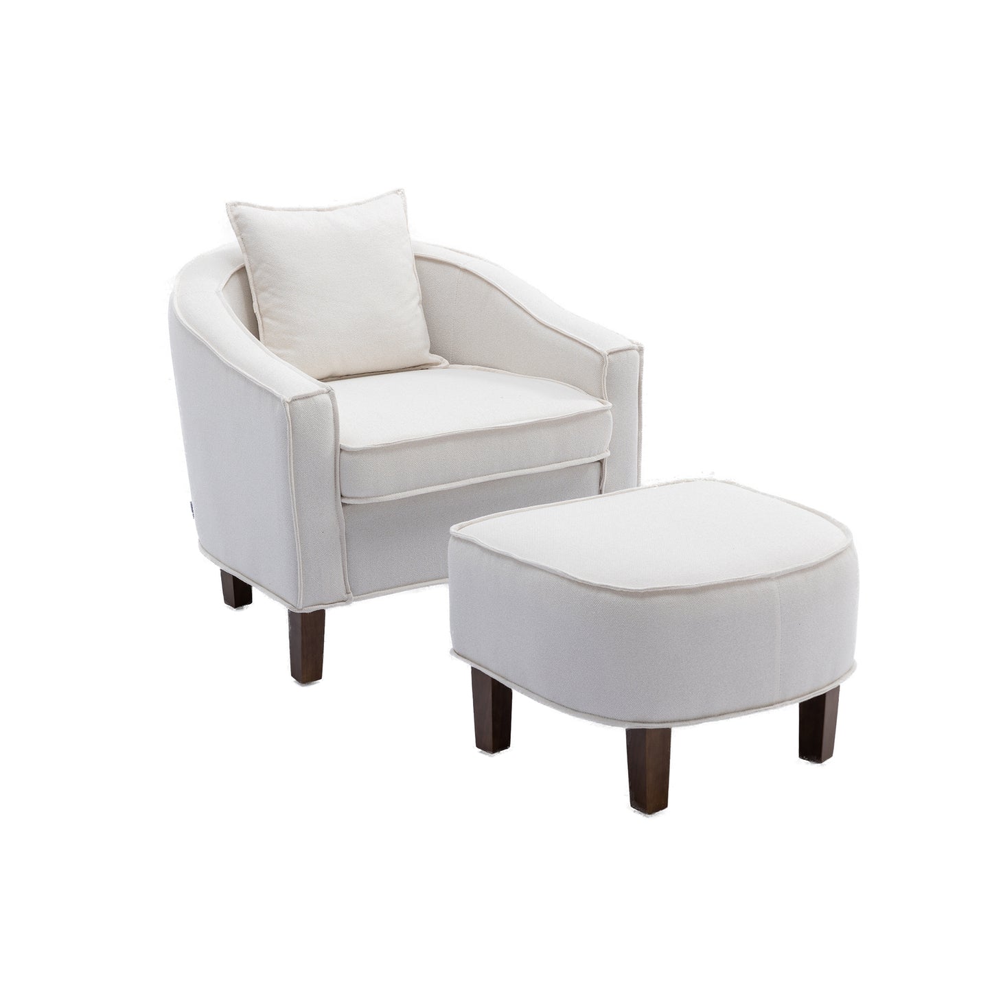 The Isaac: Mid-Century Modern Accent Chair w/ Ottoman