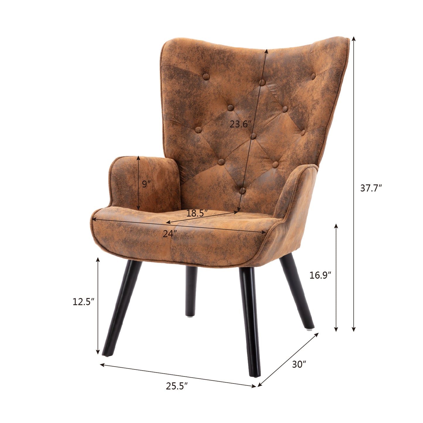 The Maxwell: Microfiber Accent Chair (Coffee)