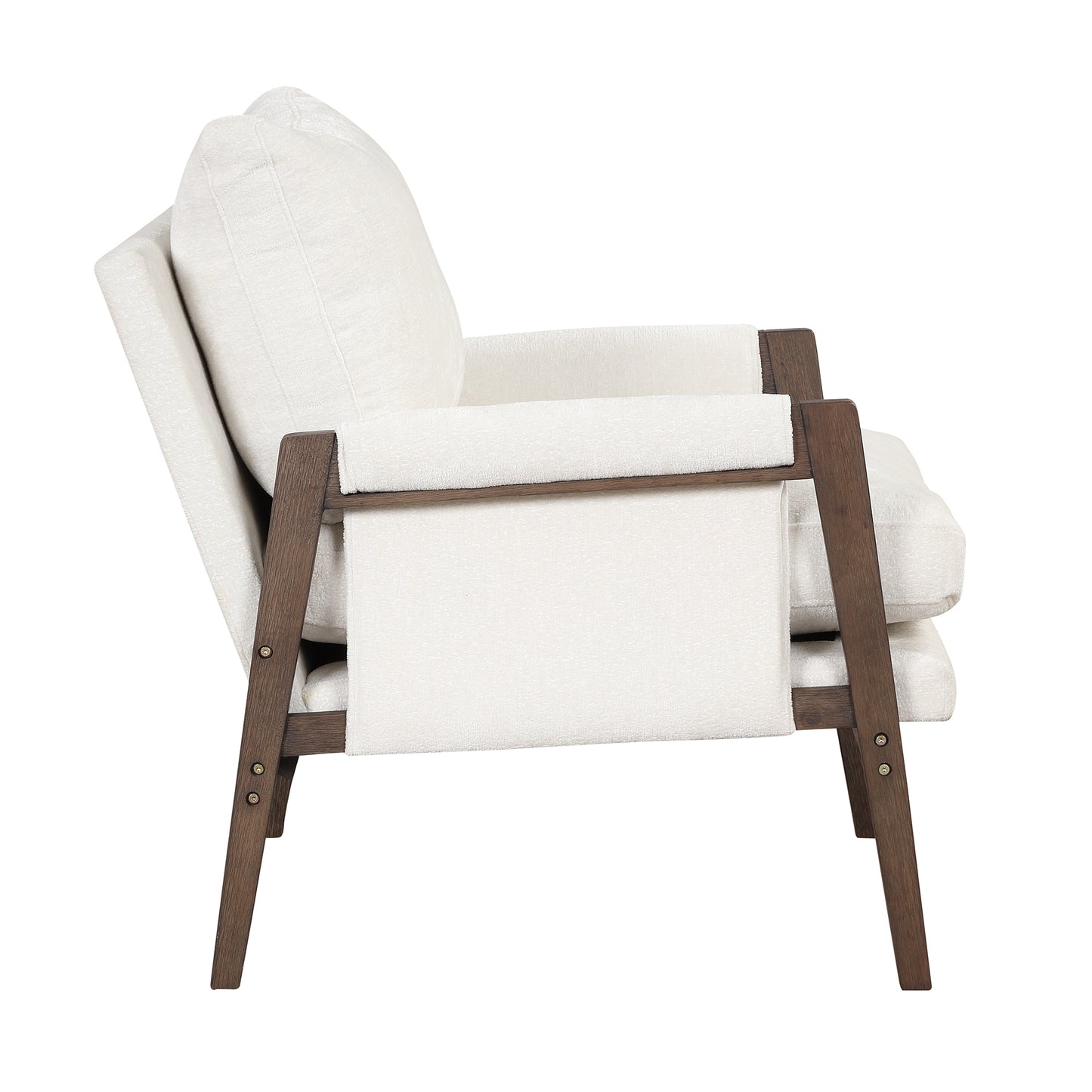 The Jasper: Mid-Century Modern Velvet Accent Chair (White)