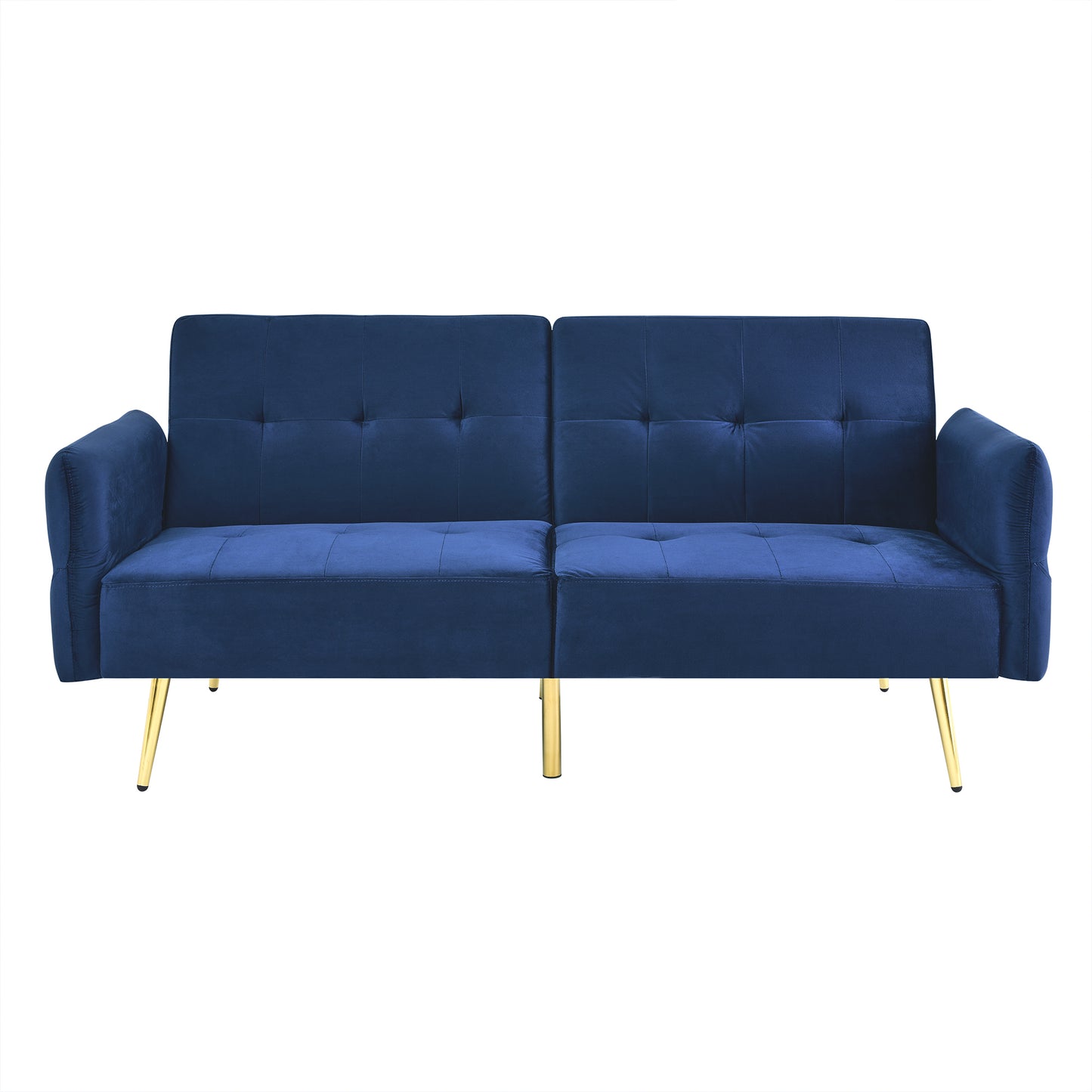 The Bella: Italian Velvet Convertible Sleeper Loveseat (Navy)