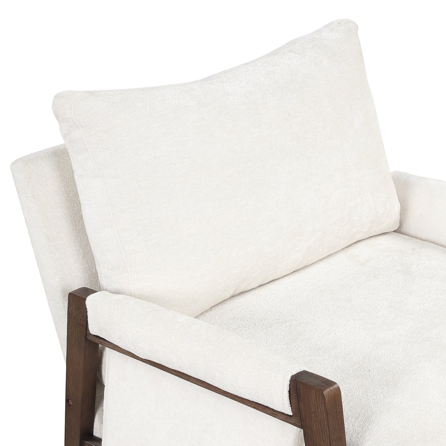 The Jasper: Mid-Century Modern Velvet Accent Chair (White)