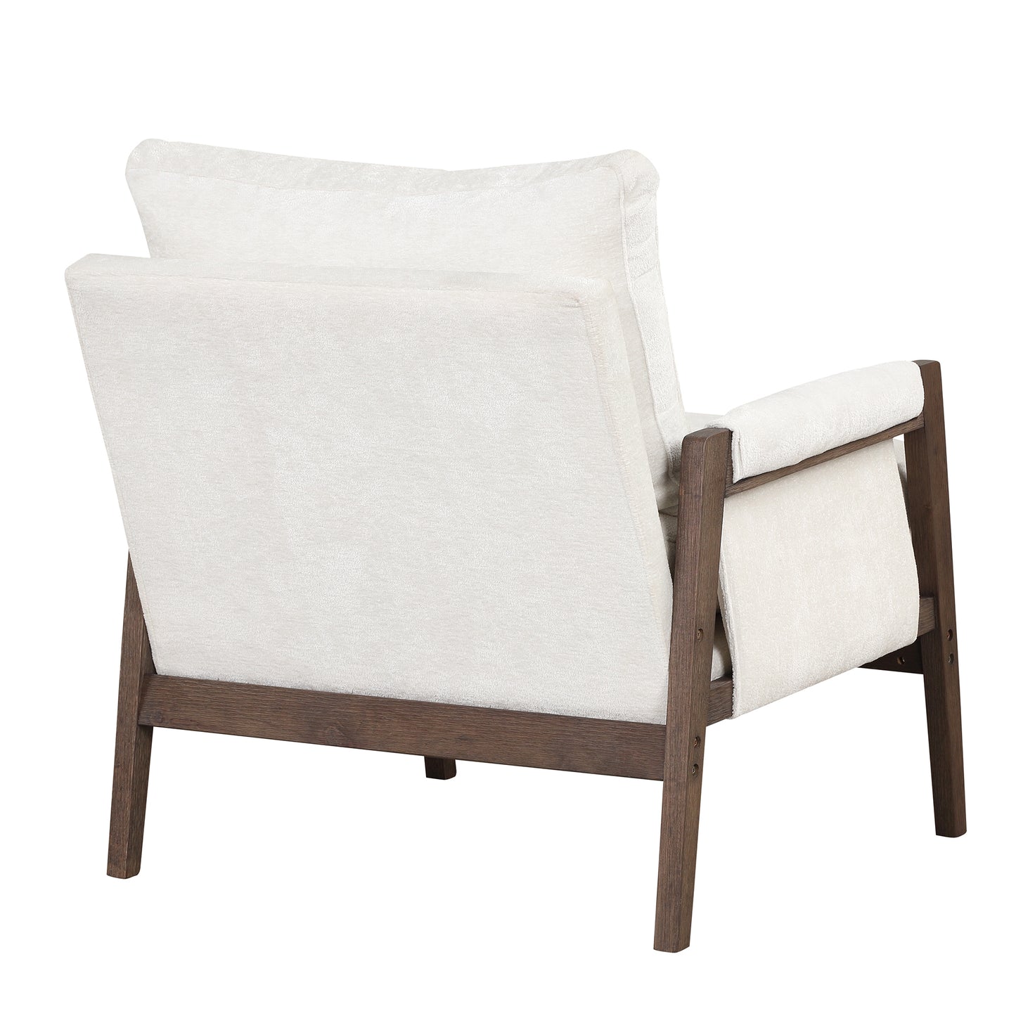 The Jasper: Mid-Century Modern Velvet Accent Chair (White)