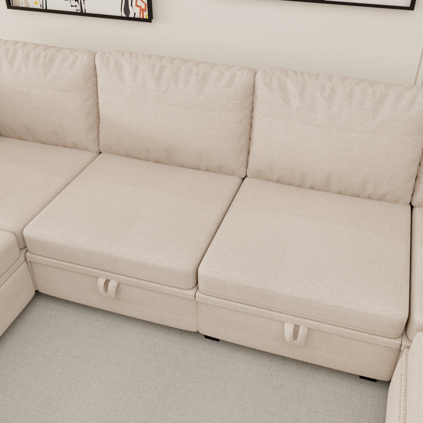 The Spencer: Modular Sectional Sofa U Shaped Sectional w/ Chaise and Storage