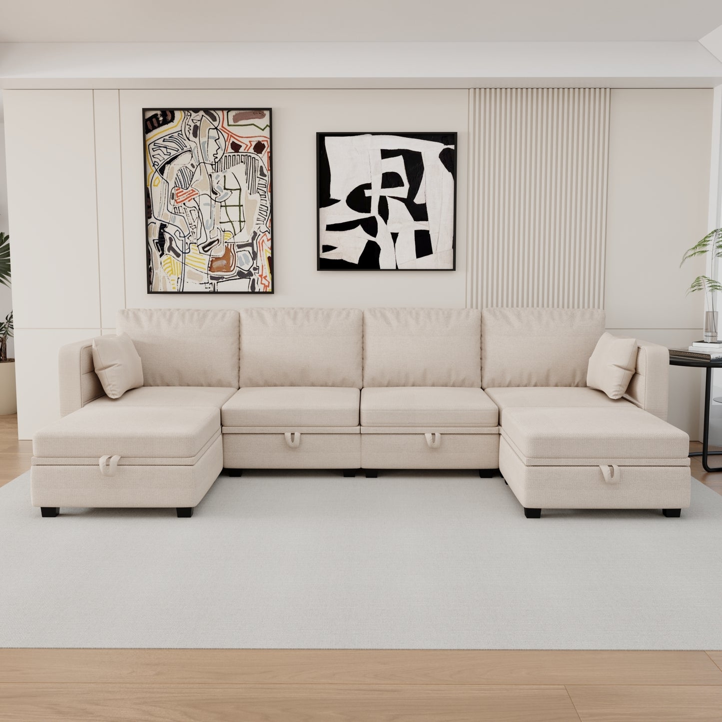 The Spencer: Modular Sectional Sofa U Shaped Sectional w/ Chaise and Storage