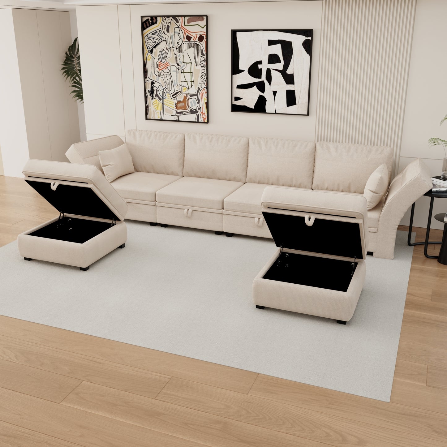 The Spencer: Modular Sectional Sofa U Shaped Sectional w/ Chaise and Storage