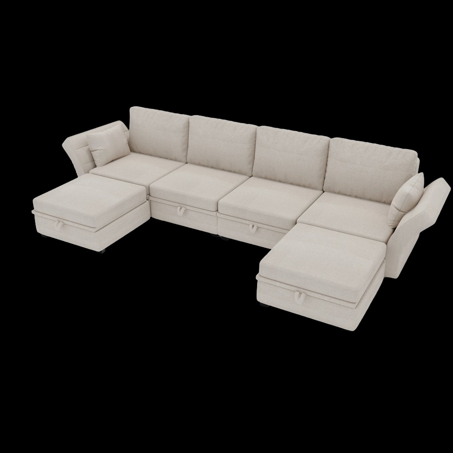 The Spencer: Modular Sectional Sofa U Shaped Sectional w/ Chaise and Storage