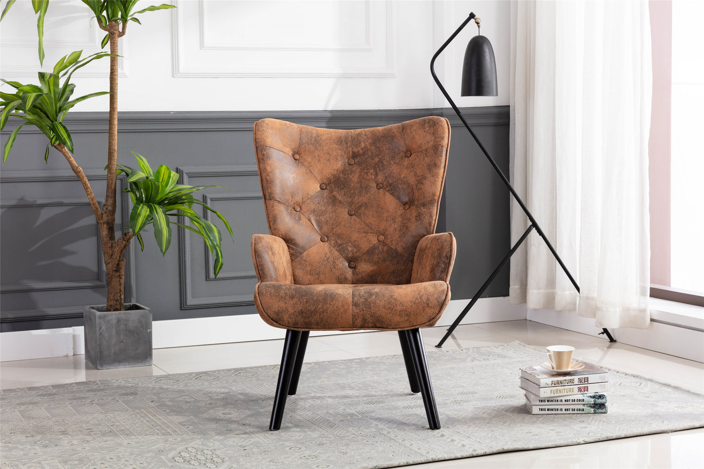 The Maxwell: Microfiber Accent Chair (Coffee)